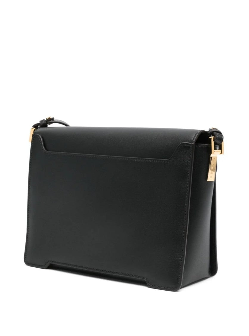 Marni Structured Black Calf Leather Shoulder Bag