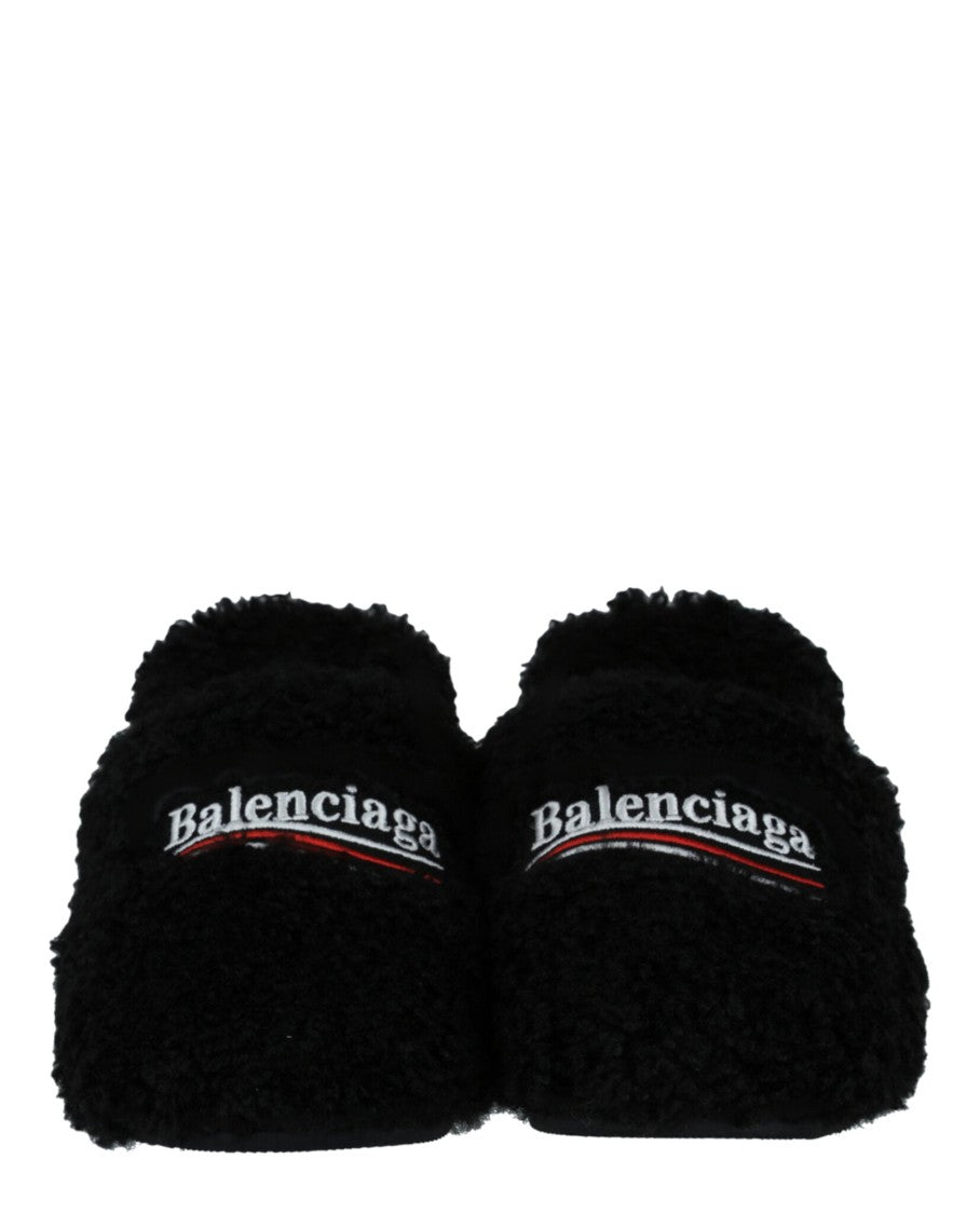 Balenciaga Political Campaign Furry 80Mm Mules