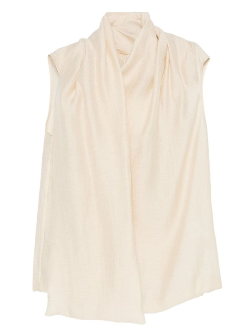 Totême Sleeveless Blouse With Draped Scarf Detail