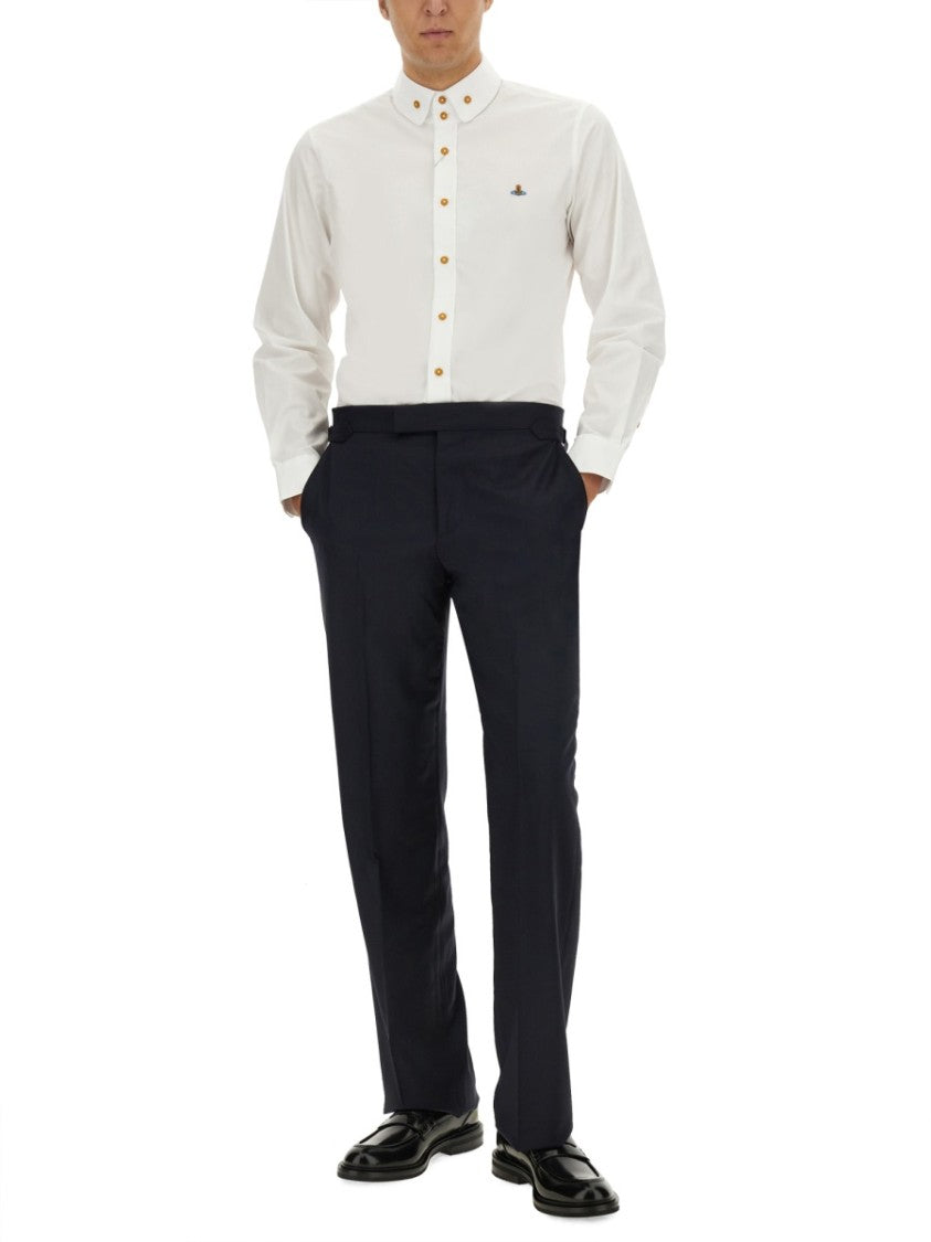 Vivienne Westwood Straight-Leg Tailored Black Pants With Classic Waistband