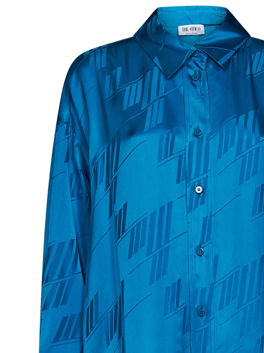 The Attico Blue Diana Viscose Shirt