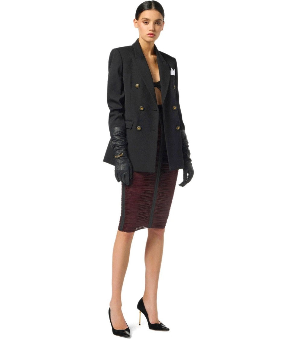 Elisabetta Franchi Black Double-Breasted Blazer