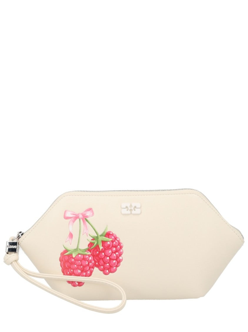 Ganni Raspberry Print Hexagonal Makeup Pouch