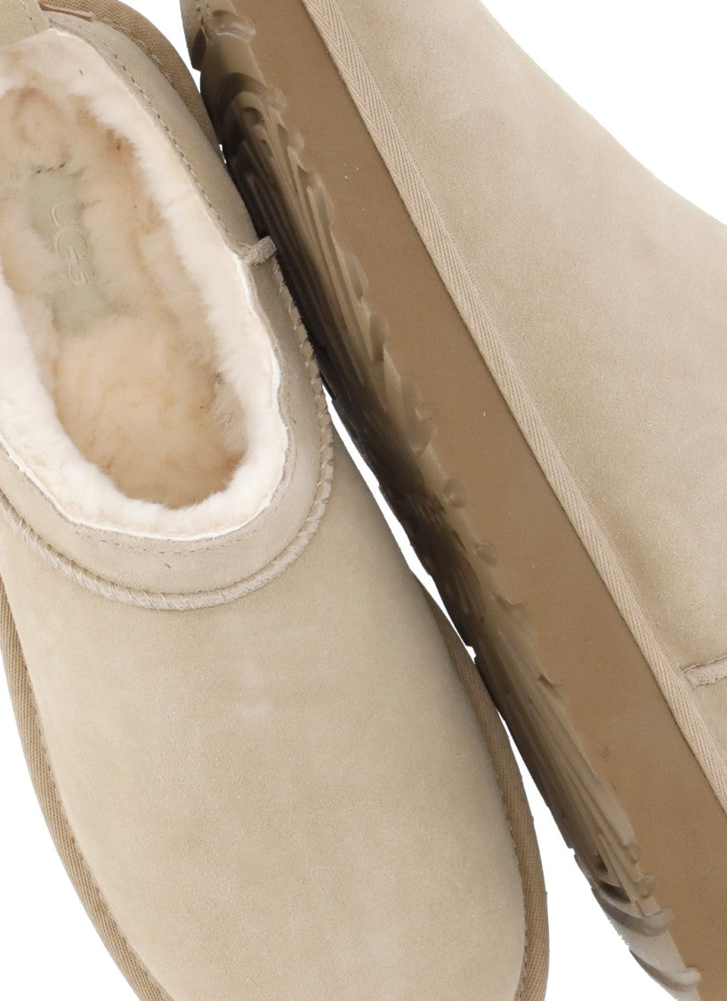 Ugg Beige Classic Micro Shearling Loafers