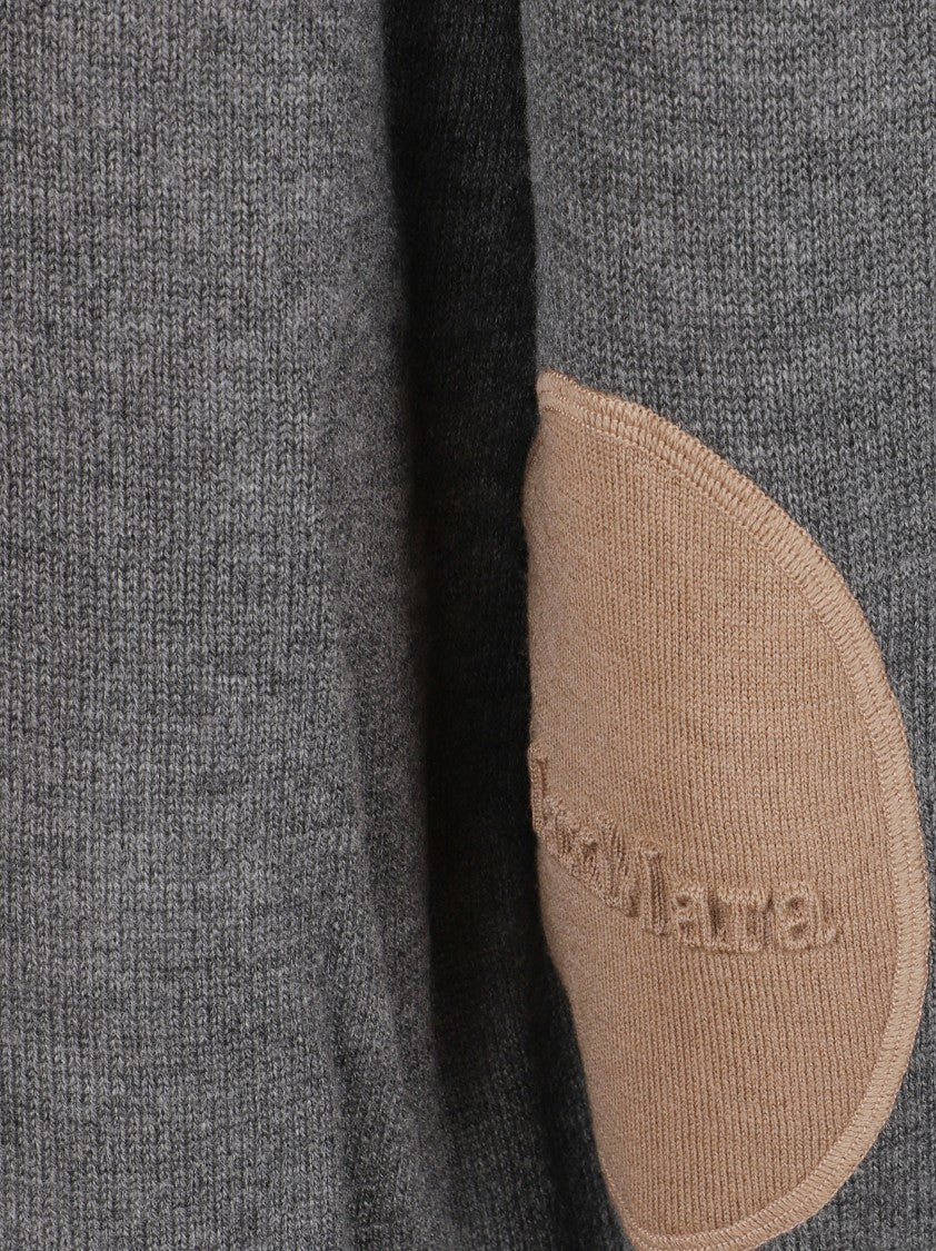 Max Mara Grey Knit Cardigan With V-Neckline