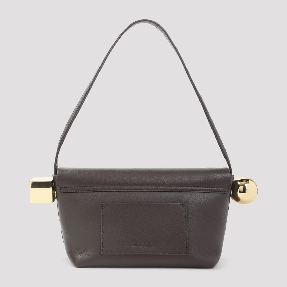 Jacquemus Dark Brown Lamb Leather Le Rond Carre Handbag