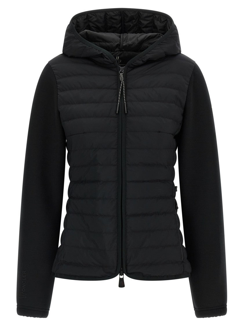 Moncler Grenoble Quilted Padded Hoodie With Adjustable Waist And Logo Detail