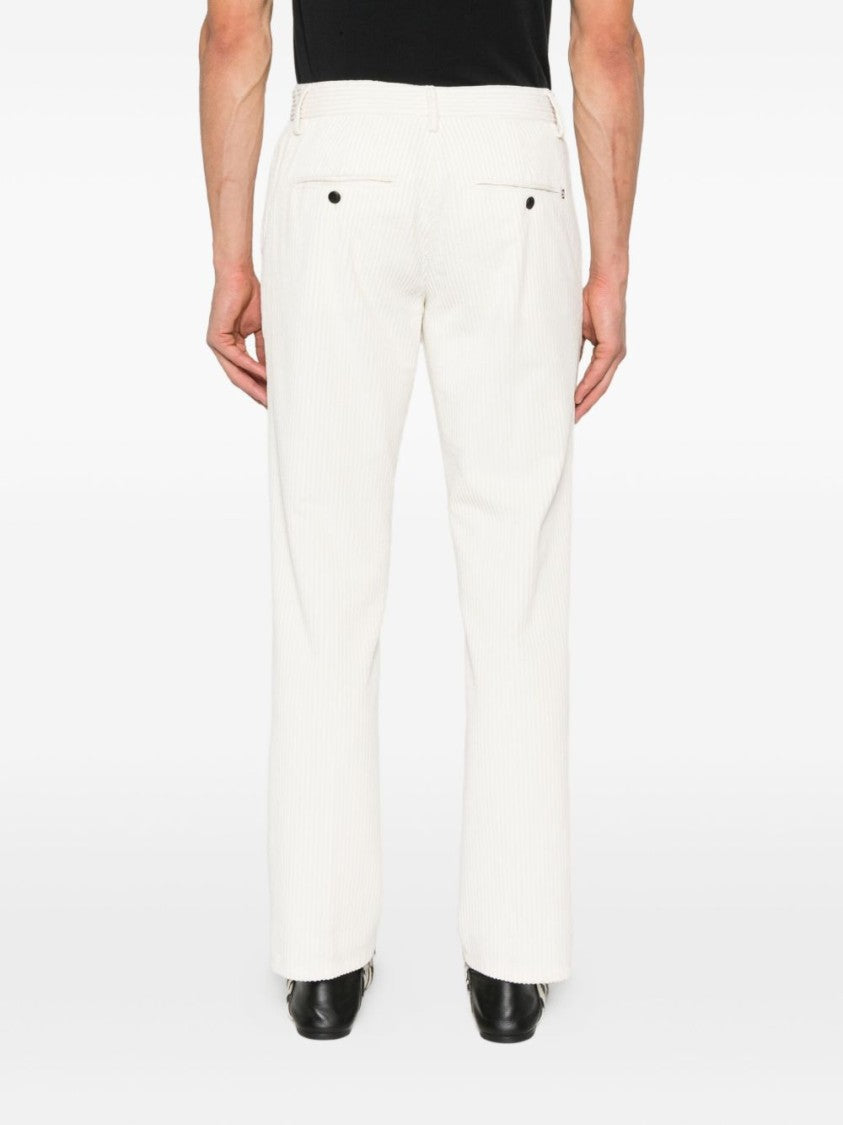 Dondup Cotton-Blend Corduroy Straight-Leg White Jeans