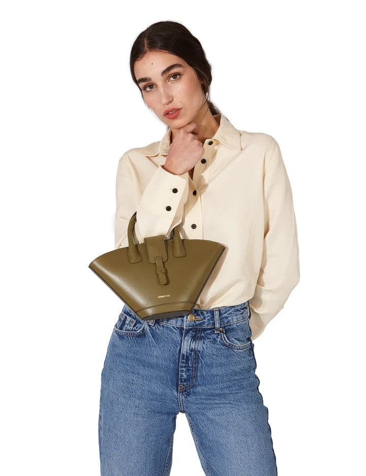 Paris64 Mini Lumière Green Leather Tote Bag