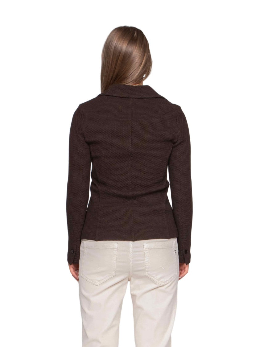 Circolo 1901 Tailored Brown Jacket With Classic Lapel And Clean Lines