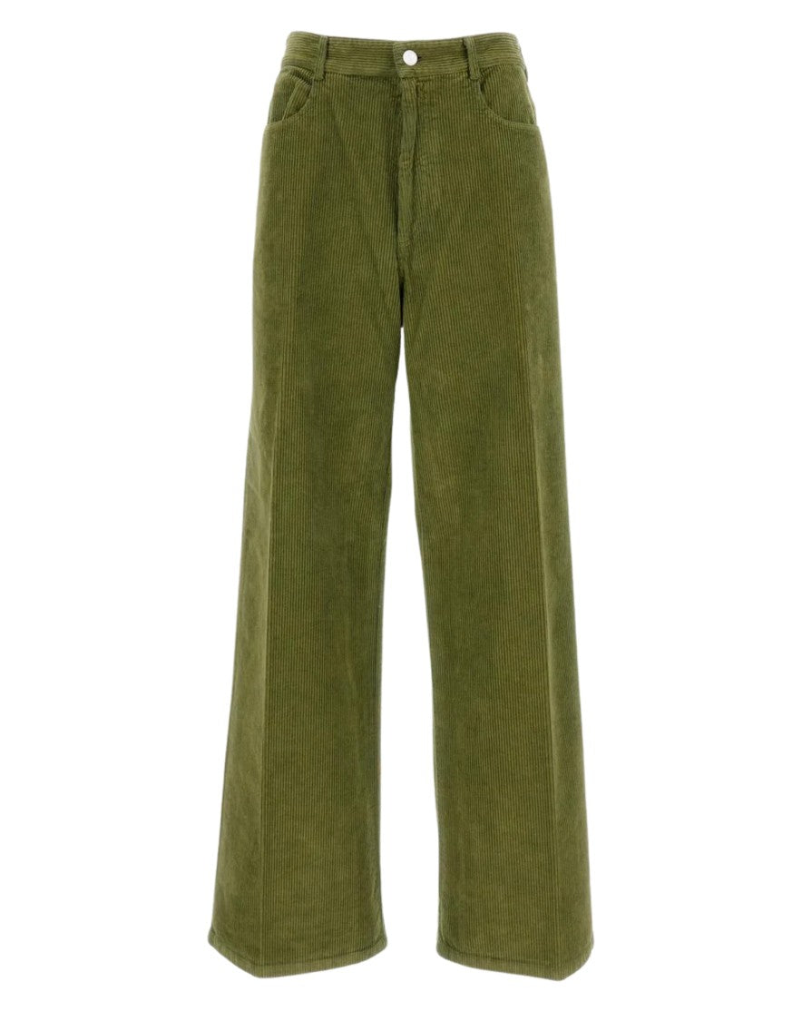 Cellar Door High-Waisted Ribbed Stretch Corduroy Trousers