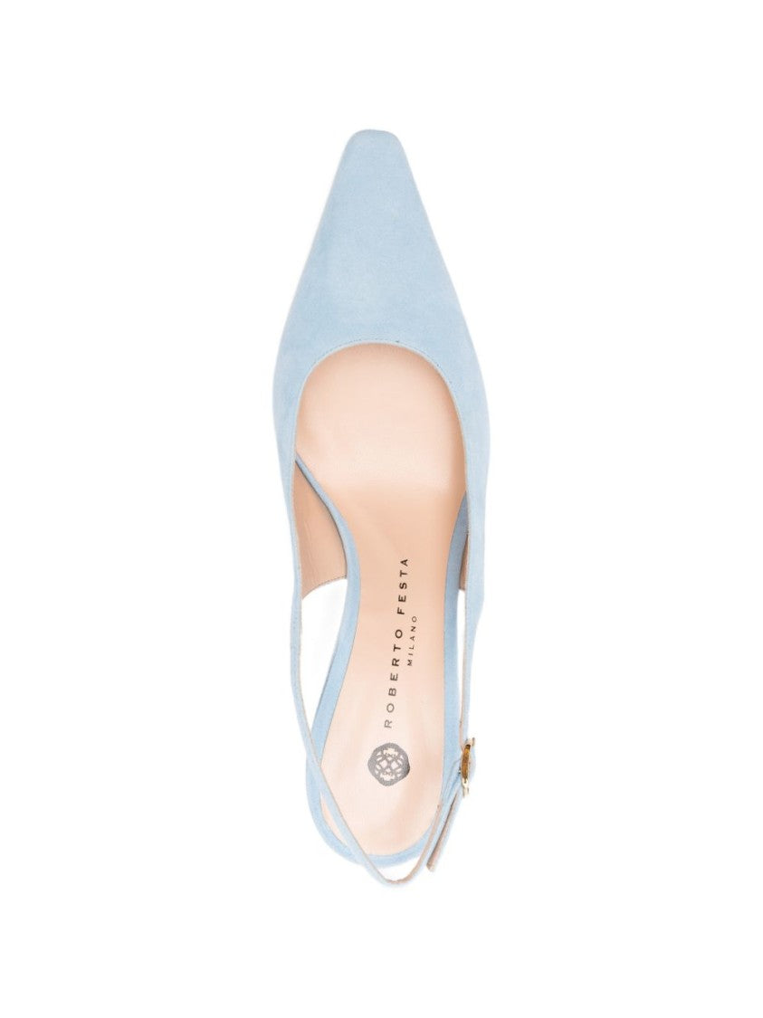 Roberto Festa Pointed-Toe Slingback Pumps With Adjustable Buckle Strap