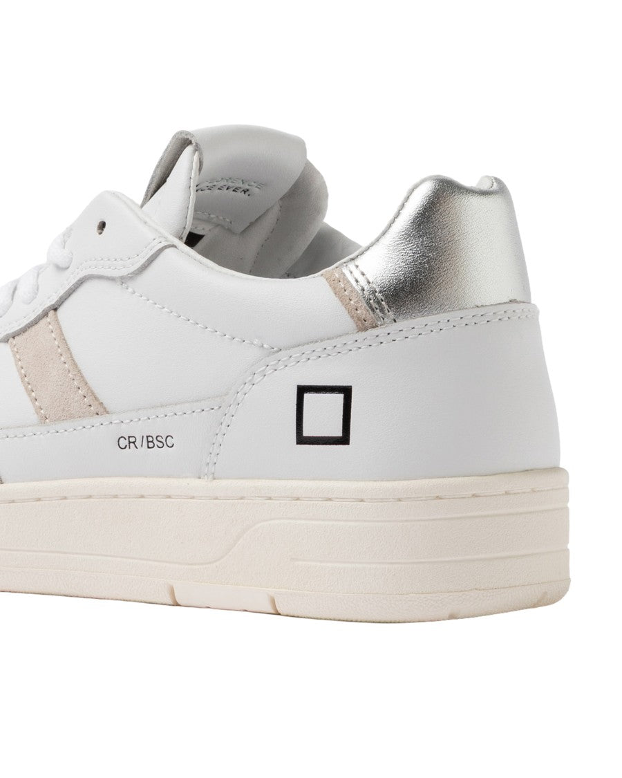 D.A.T.E White And Silver Court 2.0 Basic Sneakers