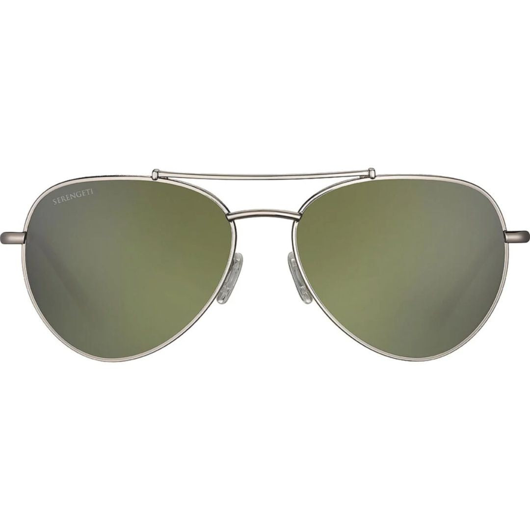 Serengeti Pete Classic Aviator Sunglasses With Metallic Frame