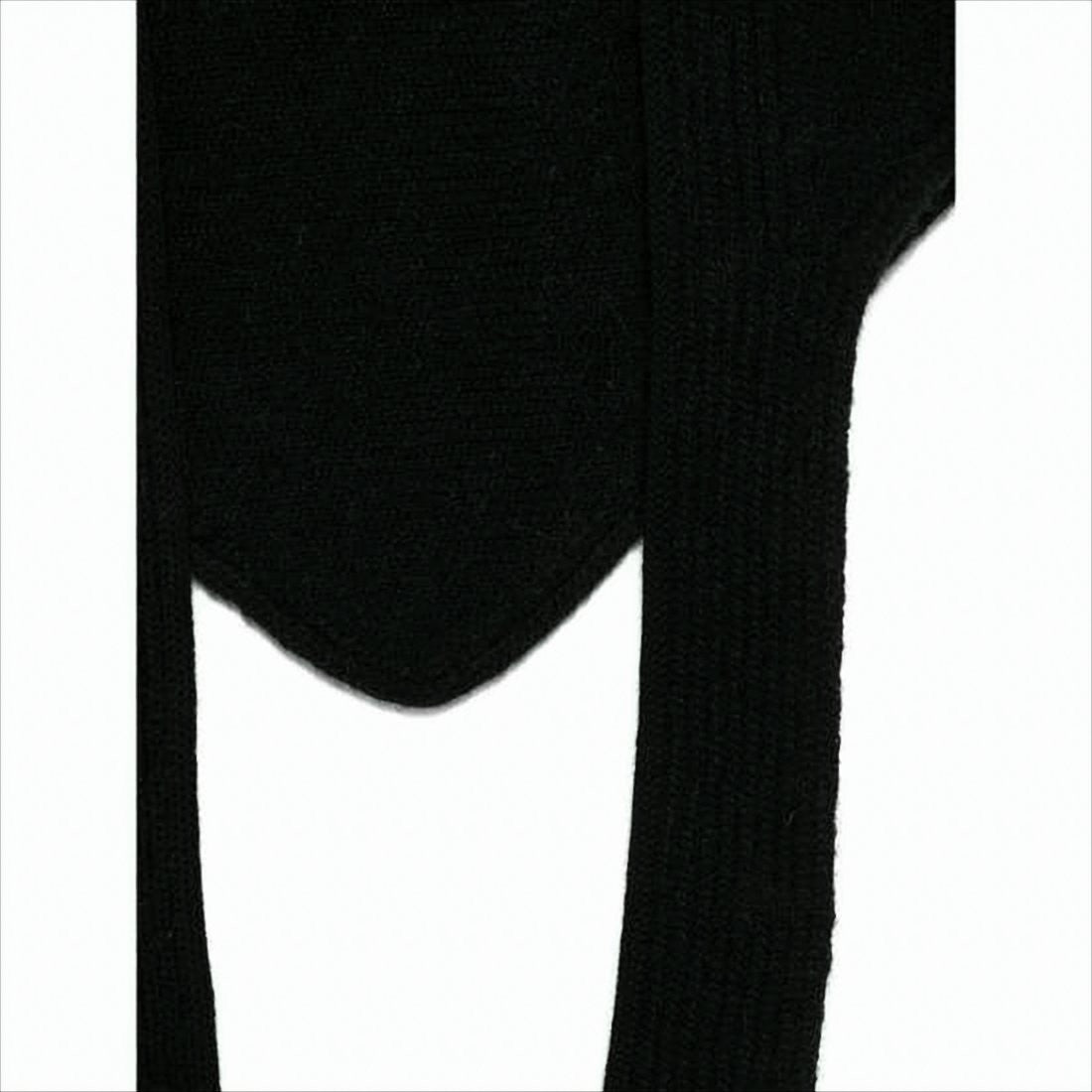 Jacquemus Triangular Black Ribbed Knitted Scarf