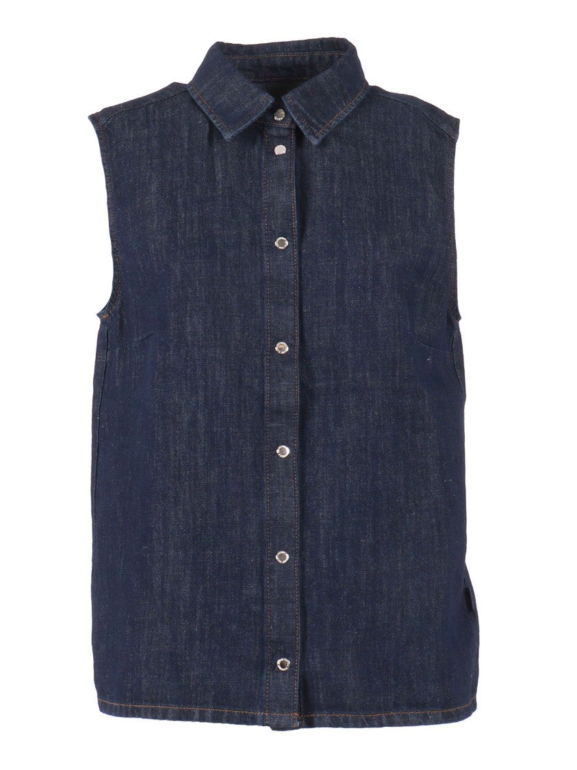 7 For All Mankind Blossom Textured Sleeveless Shirt