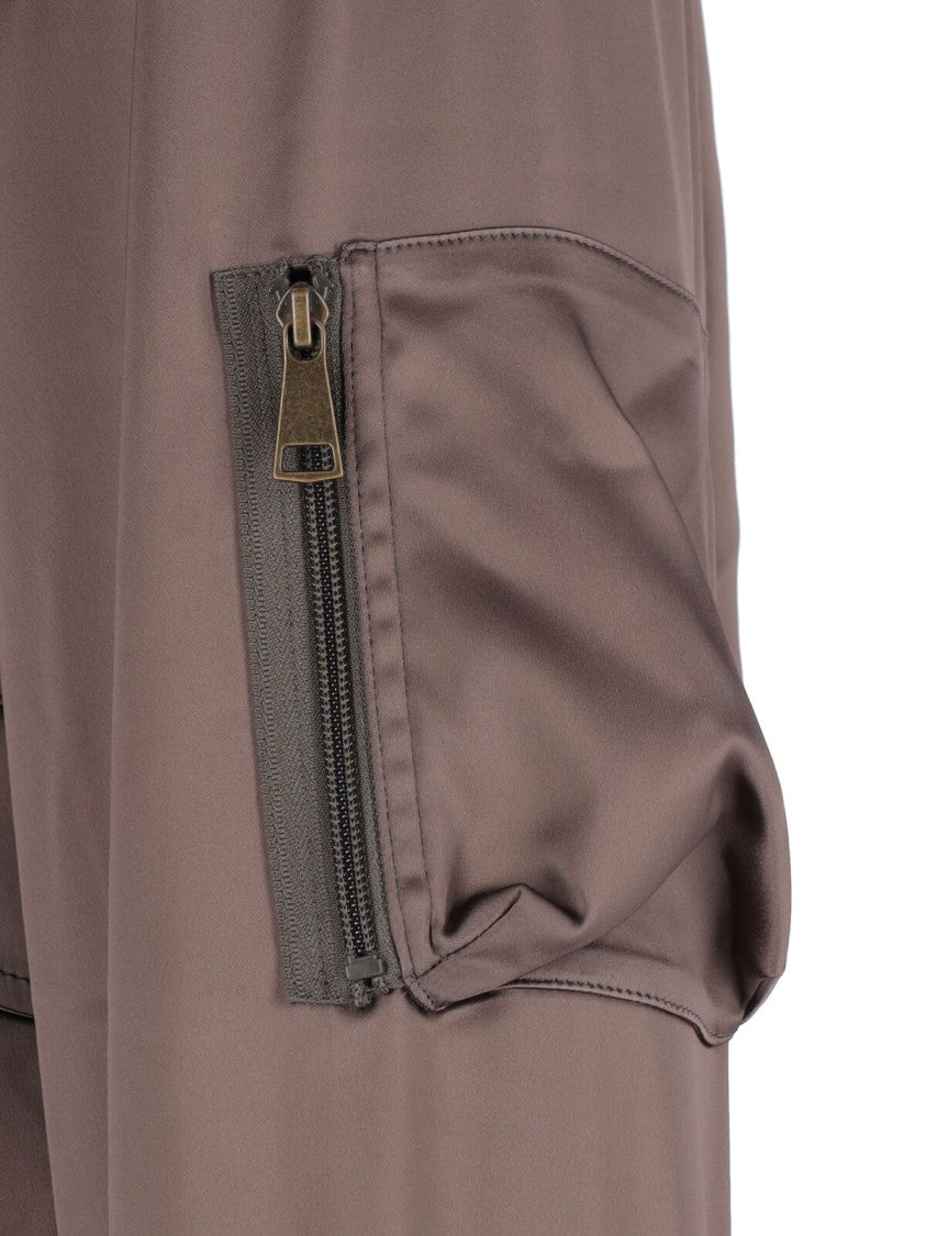 Vivienne Westwood Bomber-Style Grey Jacket With Ribbed Details