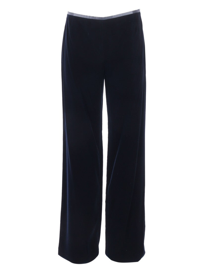 Emporio Armani Wide-Leg Trousers In Soft Velvety Fabric