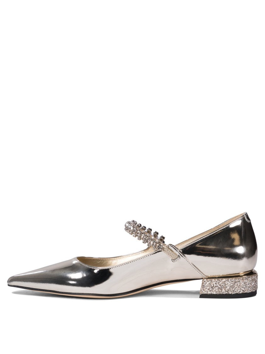 Jimmy Choo Pointed Toe Gold Ballerinas