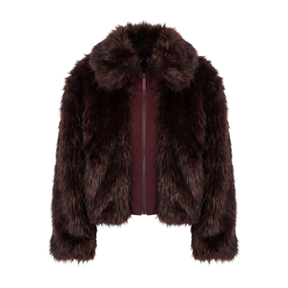 Mackage Dark Brown Cropped Faux Fur Coat
