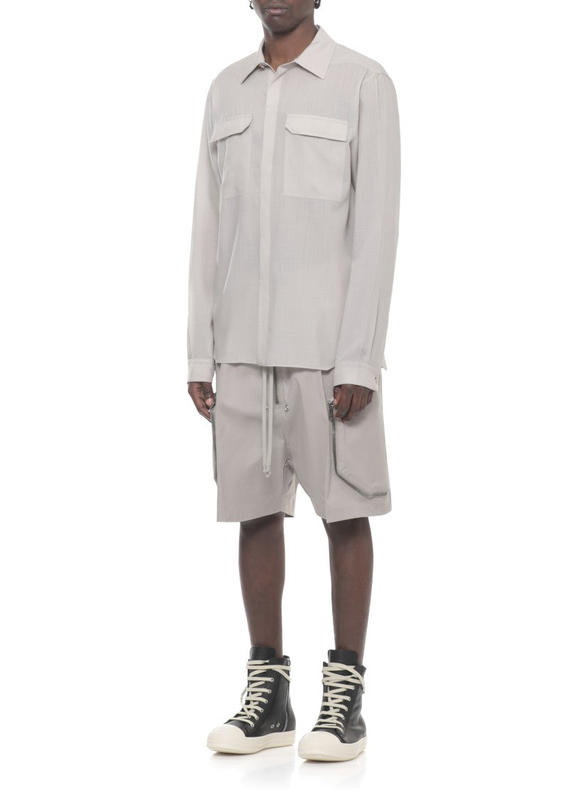 Rick Owens Beige Work Flap Pocket Shirt