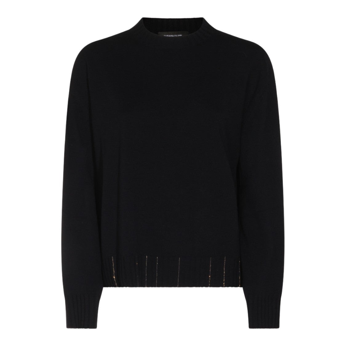 Fabiana Filippi Classic Crew Neck Sweater With Metallic Thread Accents