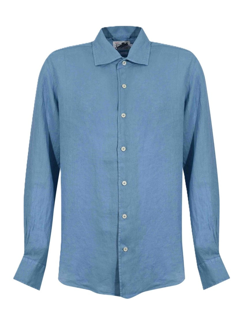 Mc2 Saint Barth Minimalist Long-Sleeve Button-Up Shirt With Classic Collar