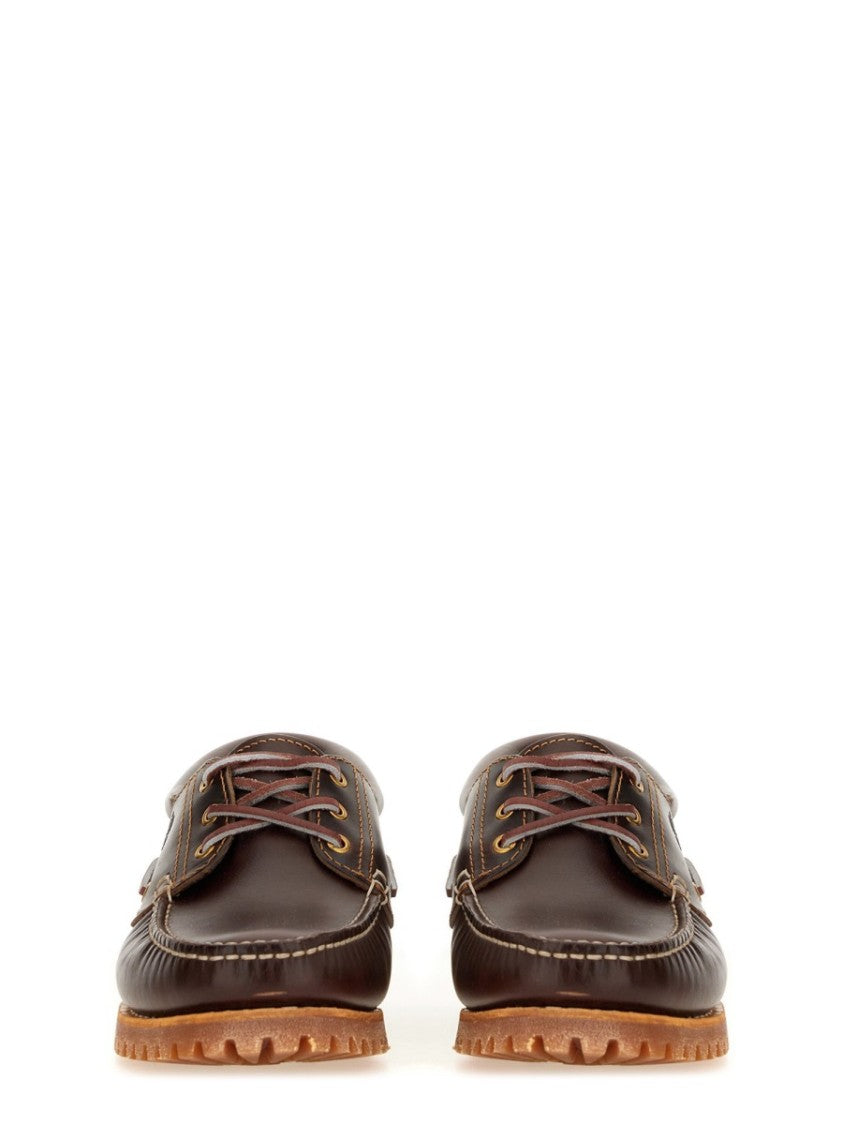 Timberland Rich Brown Rounded Moc Stitching Boat Shoes