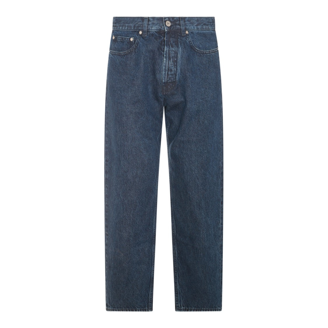 Palm Angels Straight-Leg Blue Cotton Denim Jeans