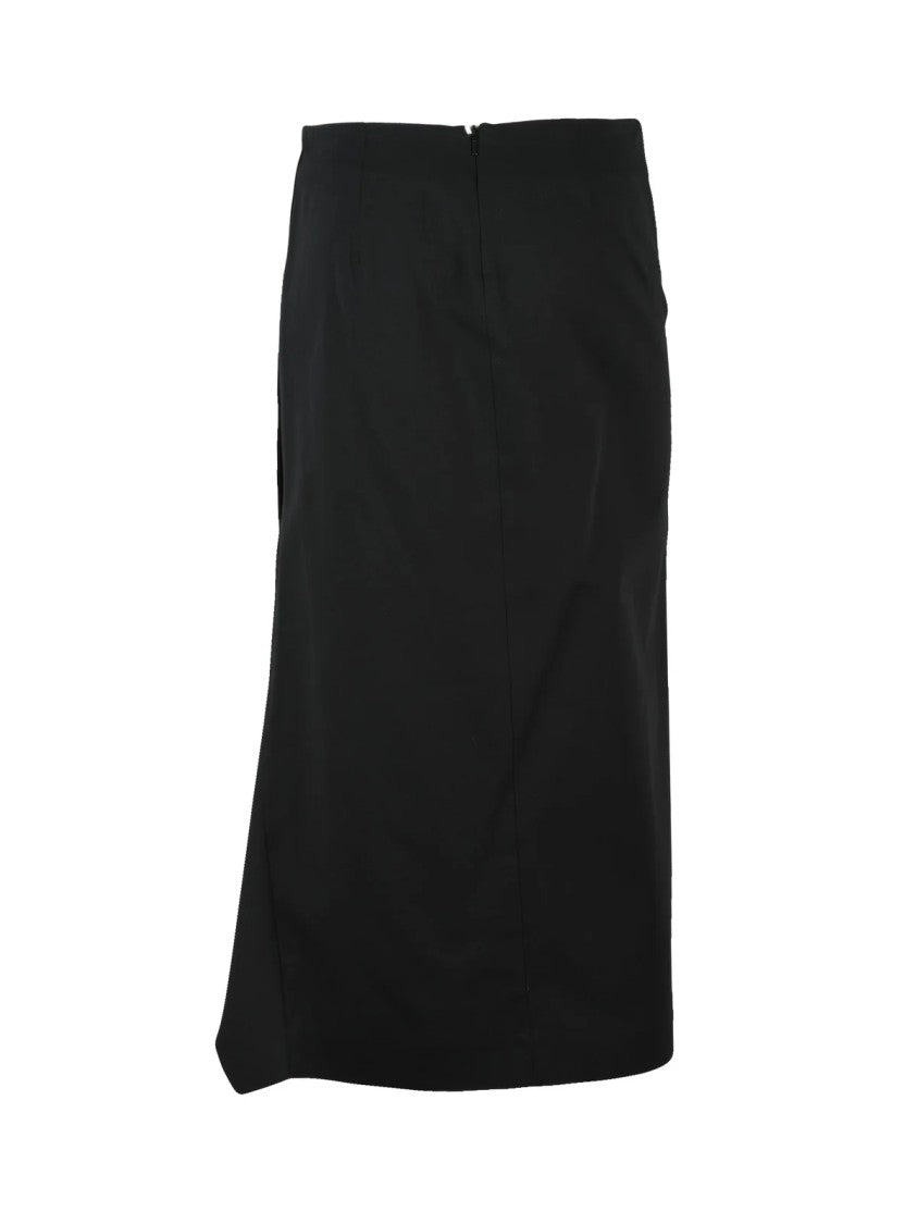 Sportmax Black Corone Cotton Elastane Flared Skirt