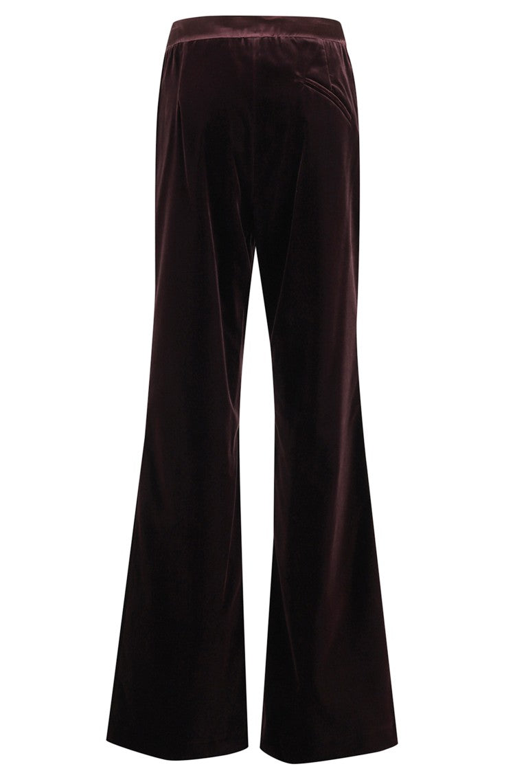 Federica Tosi Wide-Leg Velvet Trousers With Concealed Closure