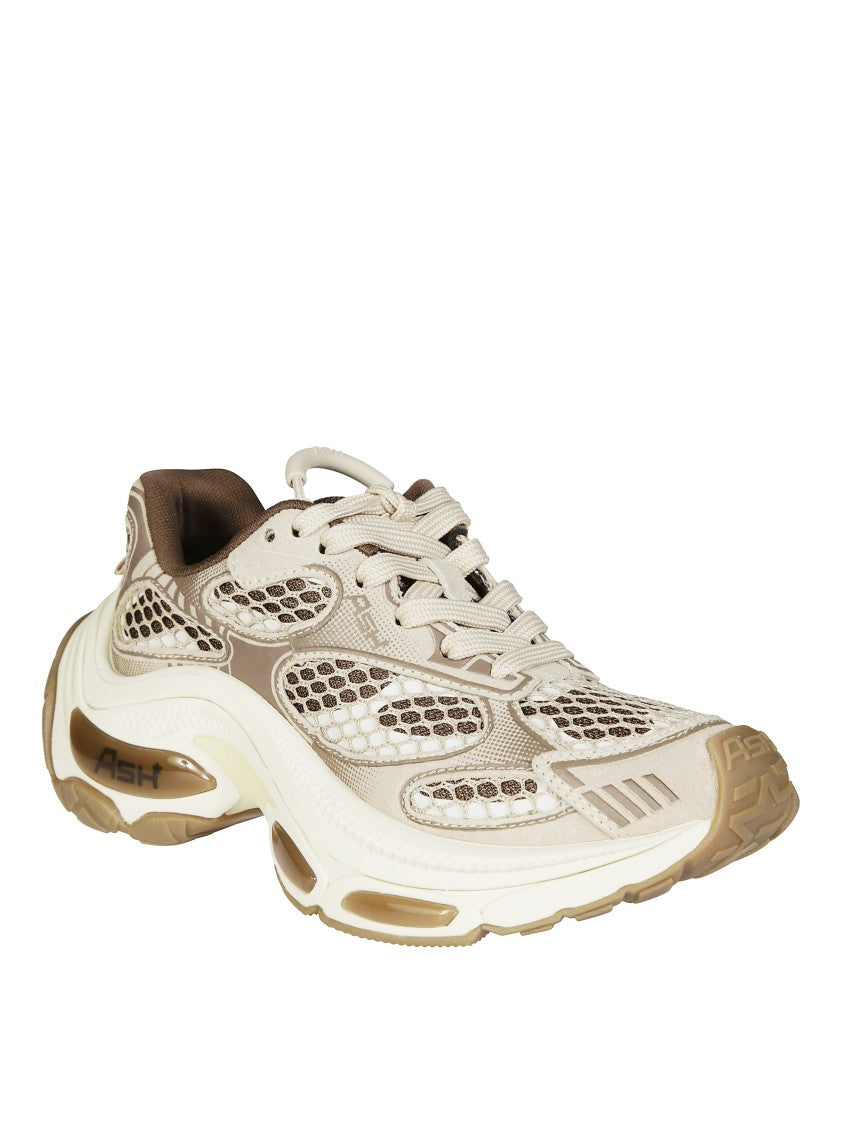 Ash Layered Suede Platform Sneakers With Translucent Accents