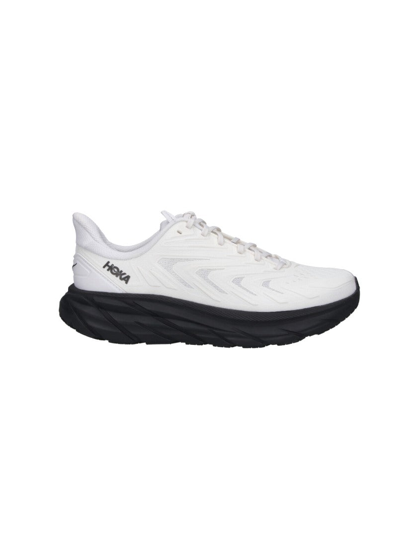 Hoka White Clifton Utl Fabric Sneakers