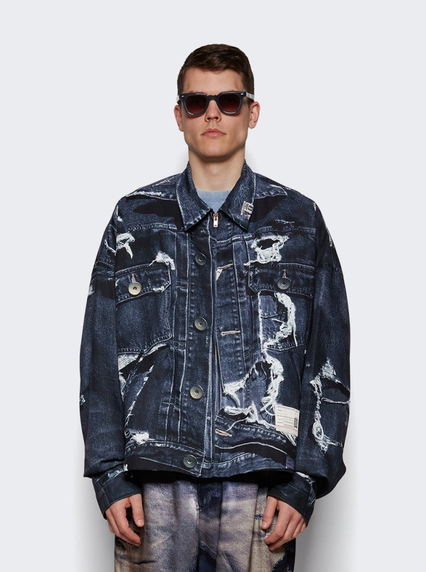 Maison Mihara Yasuhiro T.A.T.A Trompe-L'oeil Denim Jacket Black