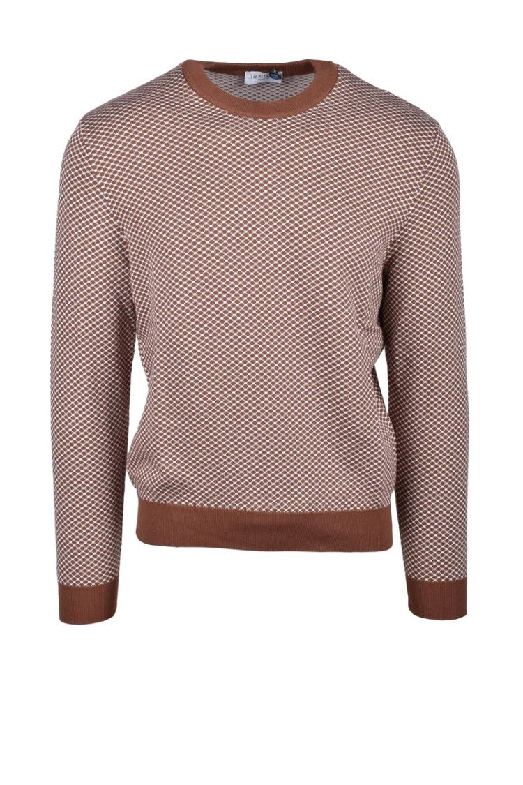 Heritage Brown Textured Cotton Sweater