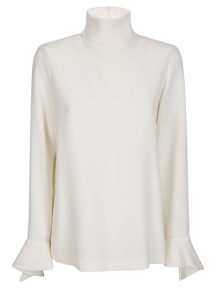Alberto Biani Thick White Shirt With High Collar