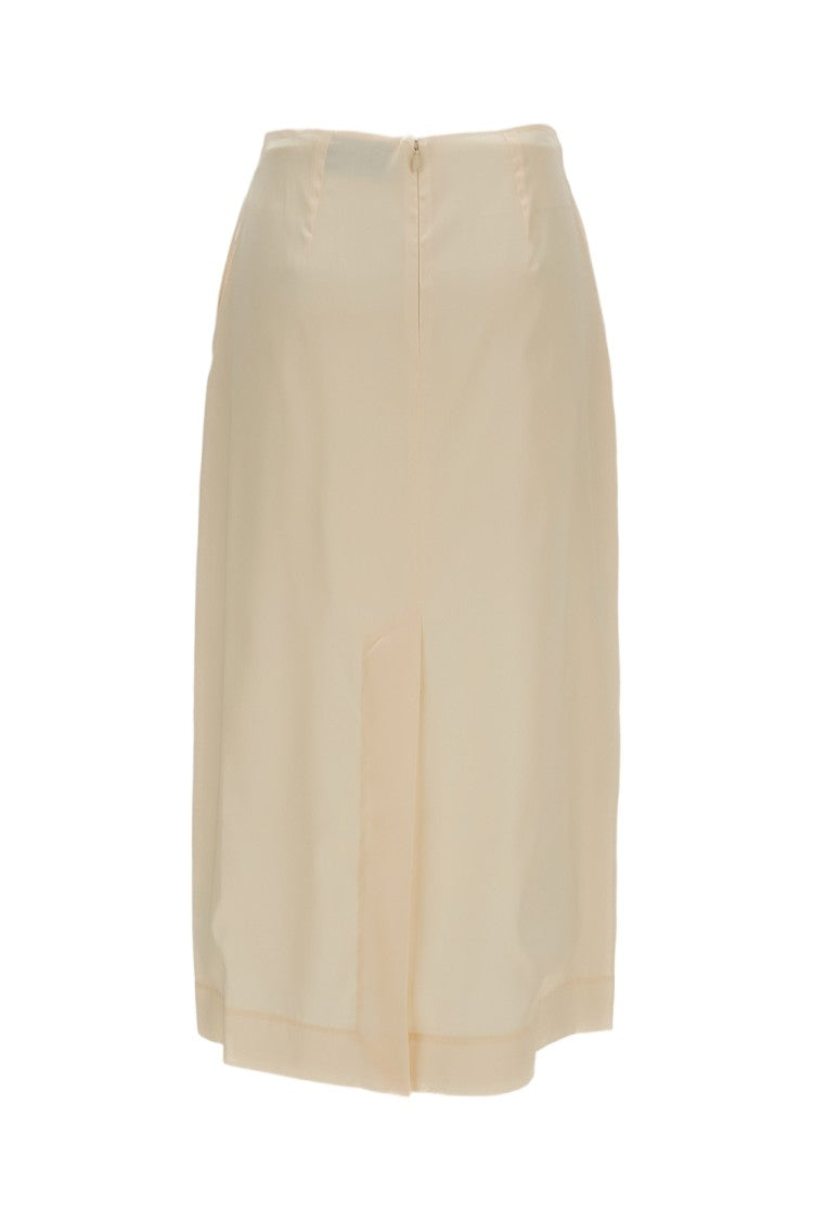 Simone Rocha Poppy Motif Midi Pencil Skirt With Concealed Zip And Side Pockets