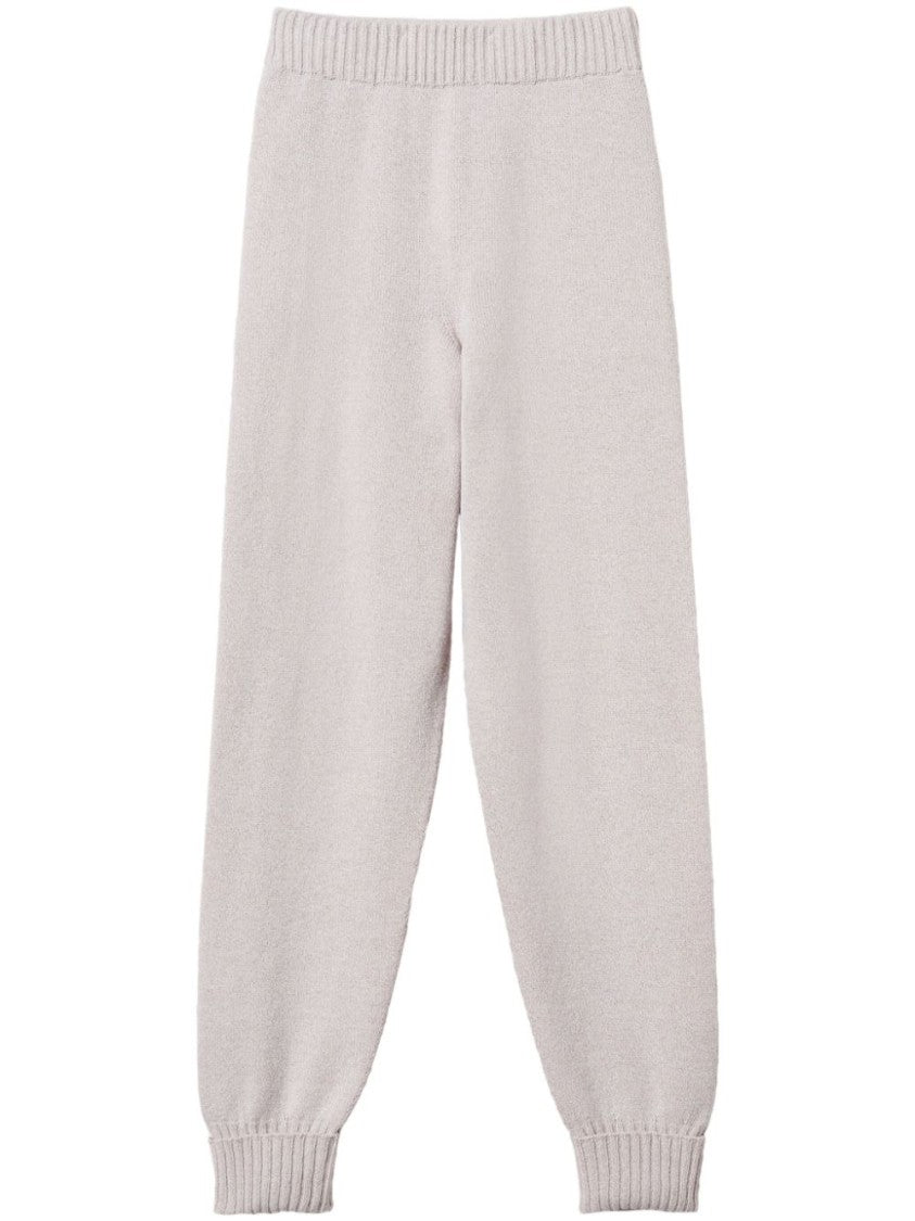 Twin-Set Relaxed Fit Grey Cashmere-Wool Trousers