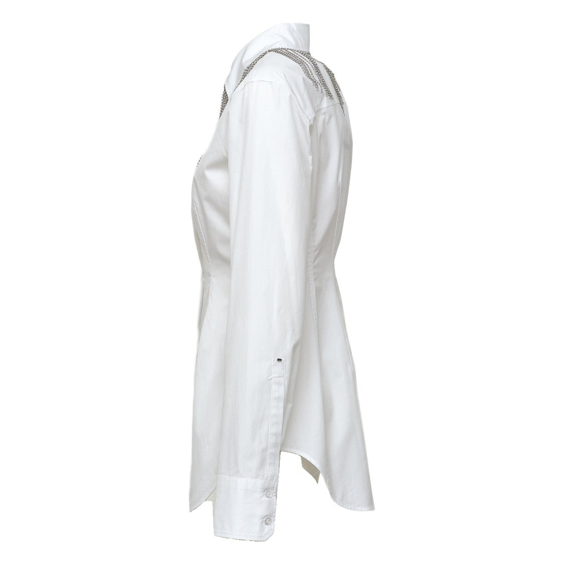 Sportmax Pesi Chain Embellished Cotton Poplin Shirt