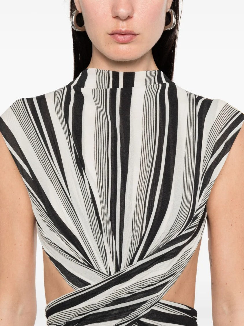 Philosophy Di Lorenzo Serafini Timeless Neutral Dress With Smooth Draping