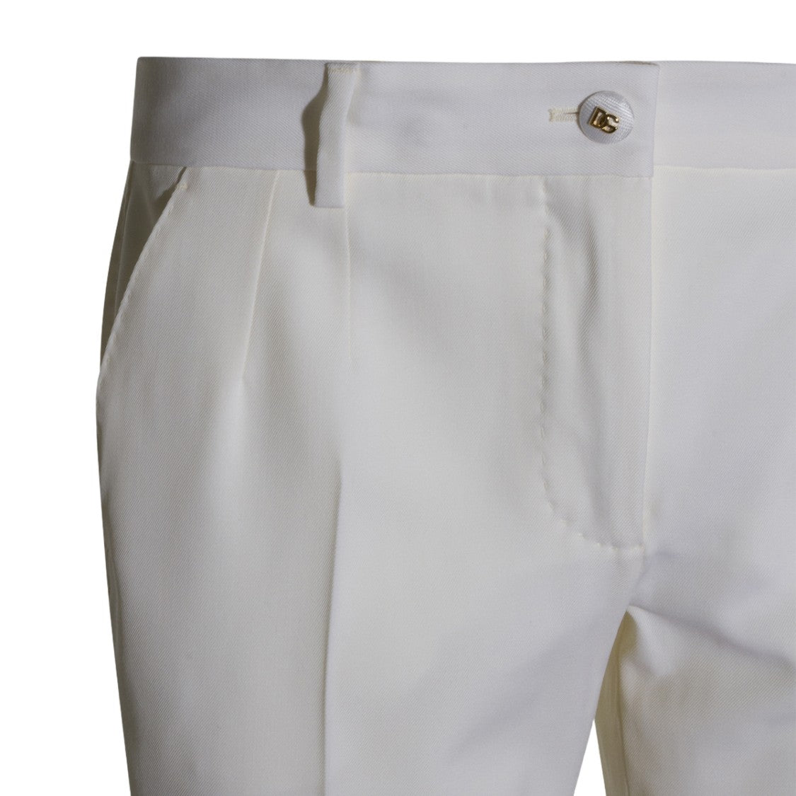 Dolce & Gabbana Tailored White Trousers With High Waist