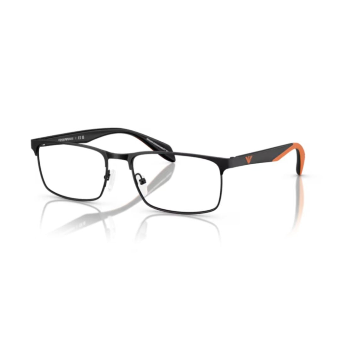 Emporio Armani 0Ea1149 Rectangular Black Eyeglasses With Adjustable Nose Pads