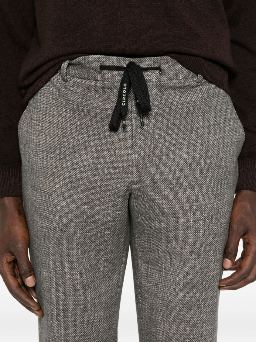 Circolo 1901 Tailored Grey Checkered Trousers