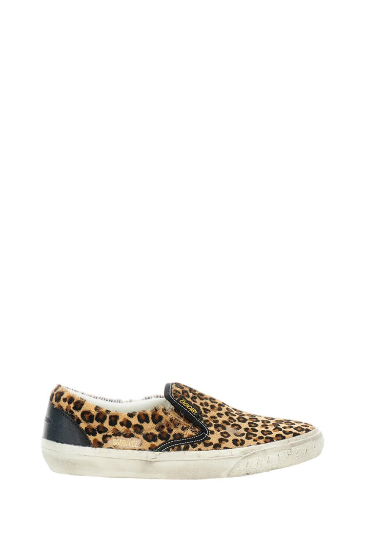 Golden Goose Horsy-Effect Cowhide Slip-On Sneakers With Vintage Finish