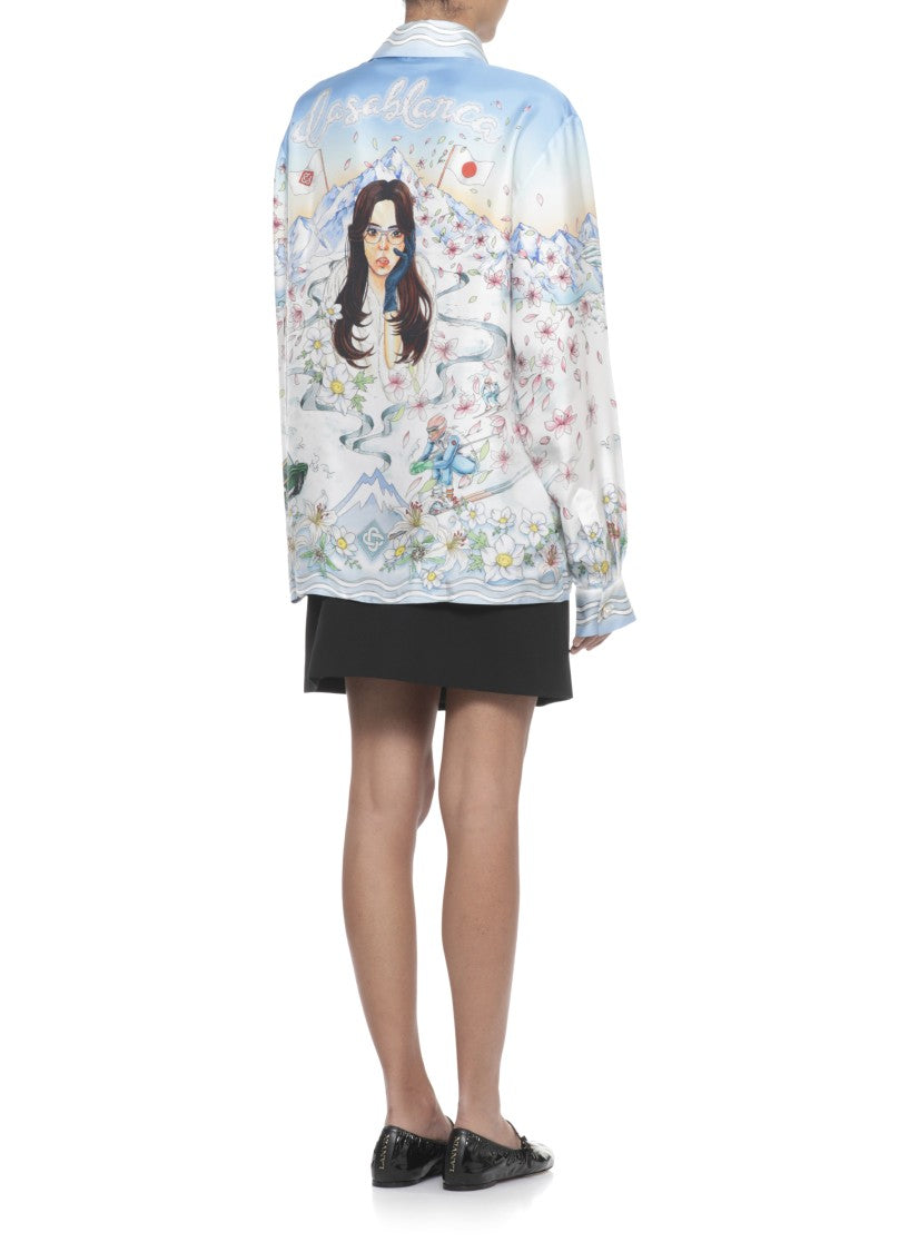 Casablanca Light Blue Casablanca Silk Shirt