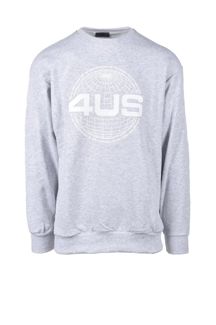 Paciotti 4Us Light Grey Graphic Cotton Sweatshirt
