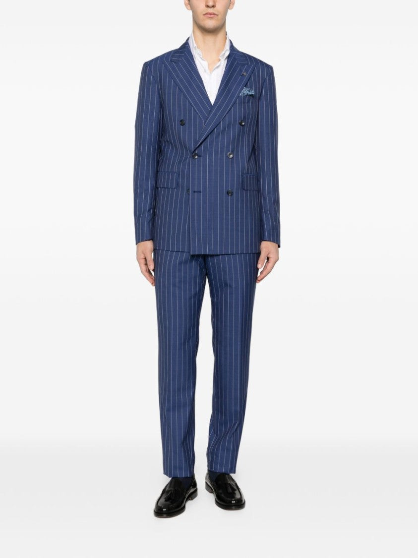 Tagliatore Naples Blue Pinstripe Double Breasted Suit