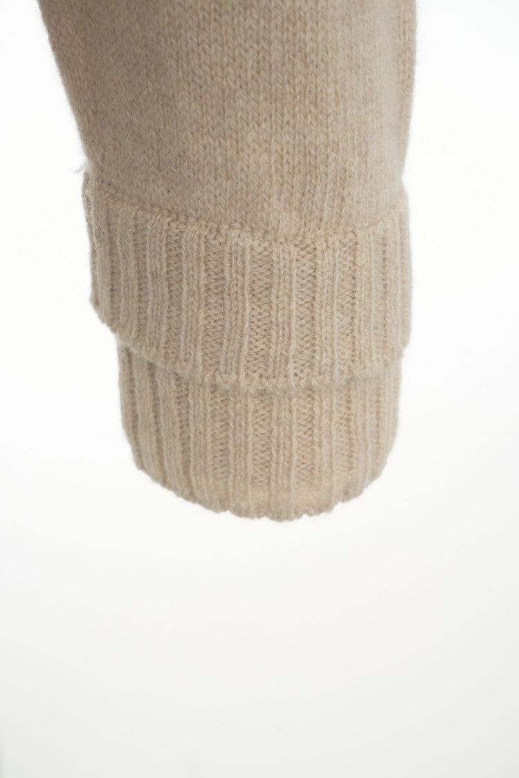 Atomo Factory Beige Relaxed-Fit Cardigan With Classic V-Neck And Button Closure