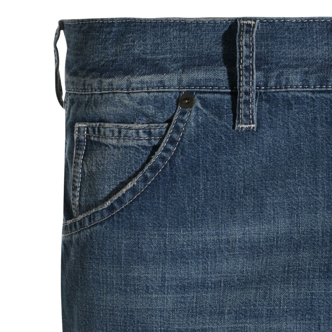 Maison Margiela Logo Patch Straight-Leg Pants Denim - Dark Blue