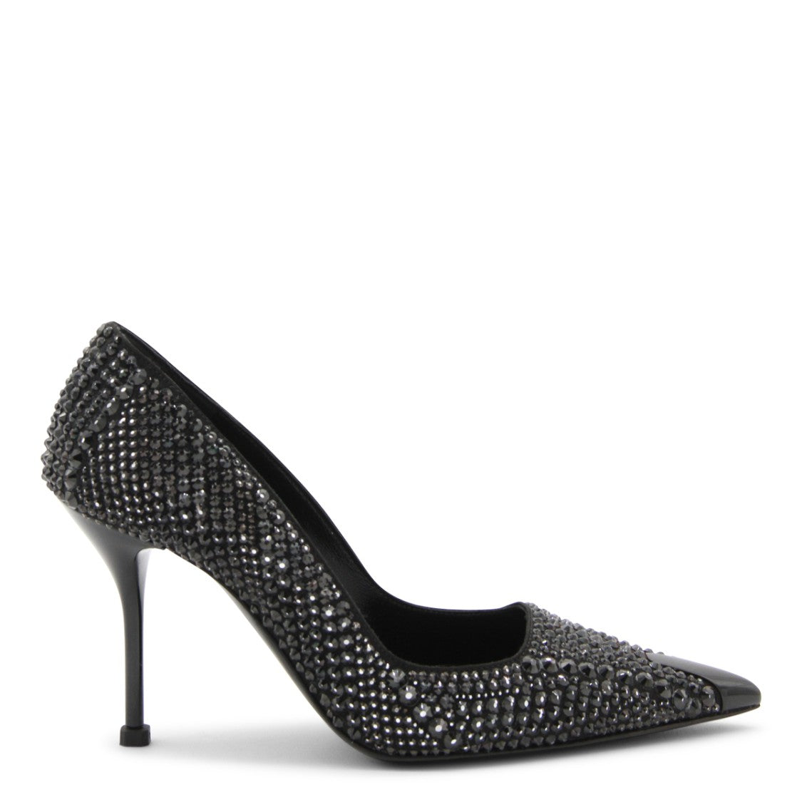 Alexander Mcqueen Black Silk Punk Stiletto Pumps